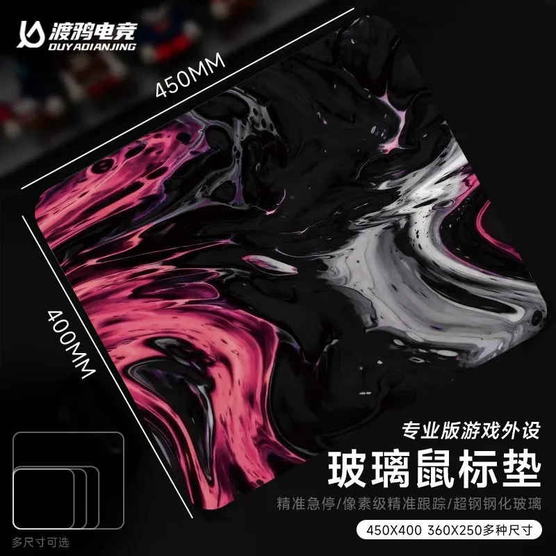 

Color Blending Glass Mousepad Sora Game Mouse Pad Customized Pattern Tempered Smooth Gaming Desk Mat Fps Esports Office Gaming