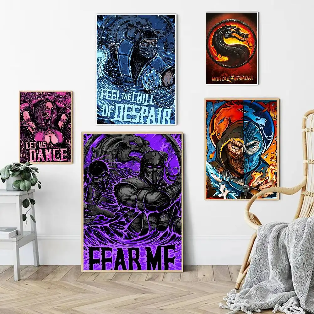 Anime Mortal Kombat Funny Cute Cartoon Posters Prints Canvas Painting Wall Art Picture Living Room Home Decor