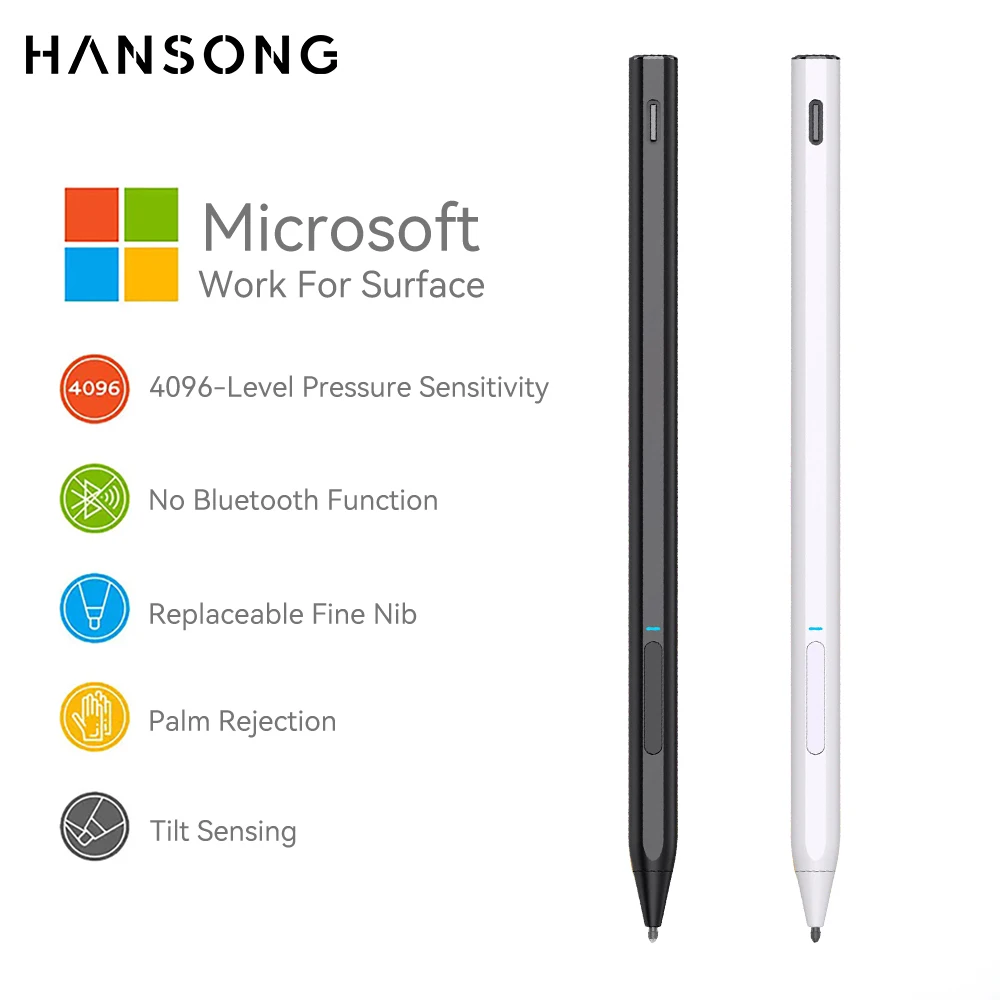 for Microsoft Surface Pen for Surface Pro X 9 8 7 6 5 4 3 Book 2 3 Laptop 2 3 Go 2 for MPP2.0 Protocol Palm Rejection Stylus Pen