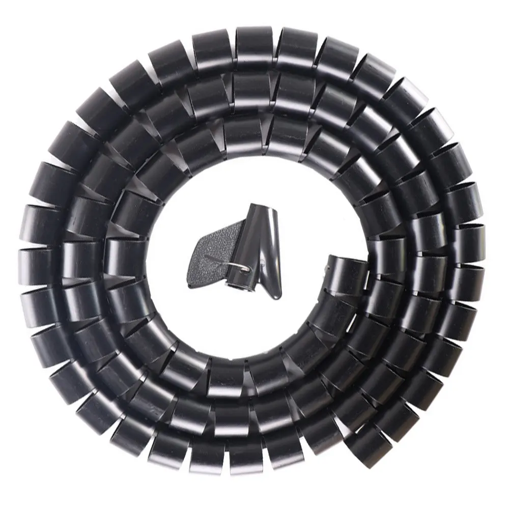 1Set 10M Spiral Cable Sleeve Pe Cable Management Organizer Freely Cuttable Seamless Coiled Tube for Pet Proof Safe Wire