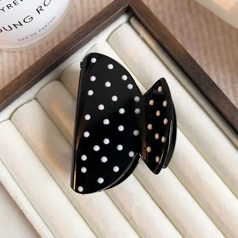 Women Anti-slip Wave Dot Hair Claw Sweet Durable Hair Barrettes for Girls All Day Hold Daily Hair Accessories