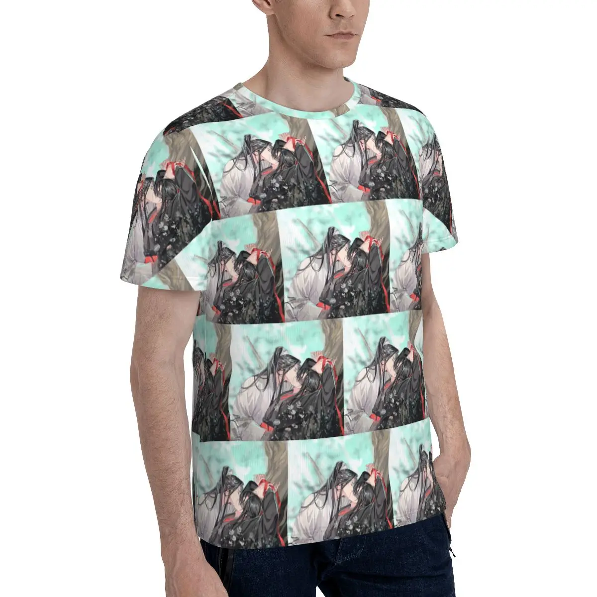 Mo Dao Zu Shi The Grandmaster Of Demonic Cultivation T-Shirt for Men Cotton T Shirts Men's Short Sleeve Crew Neck Clothes Tops