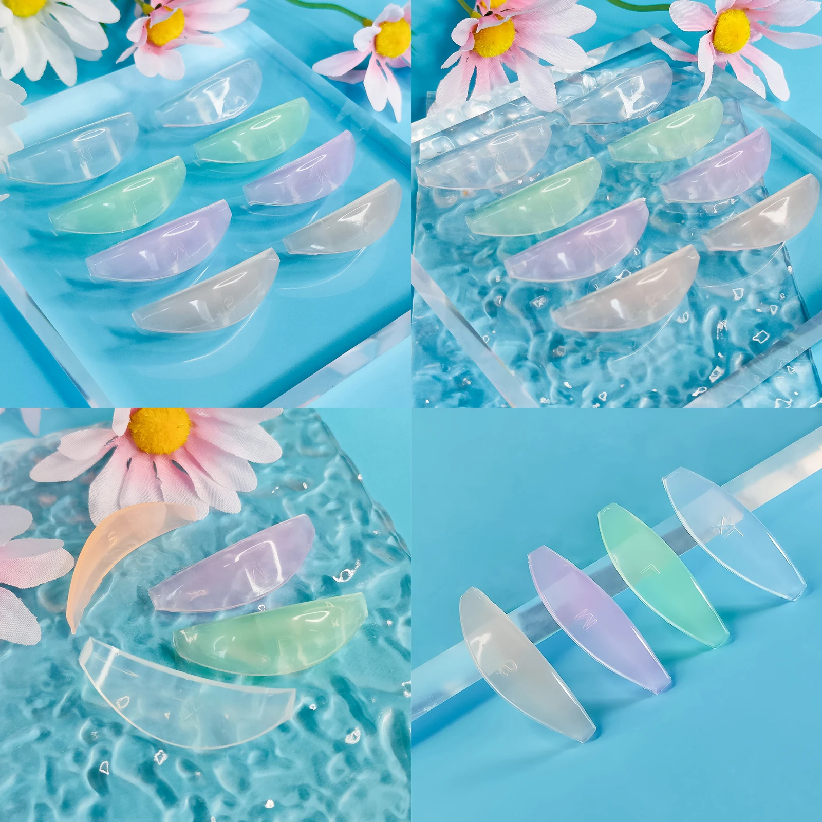 Lomansa 4 Paar L Curl Silikon Wimperndauerwelle Pad Heben Wimpern Stangen Schild Wimpernzange Zubehör Applikator Make-up-Tool