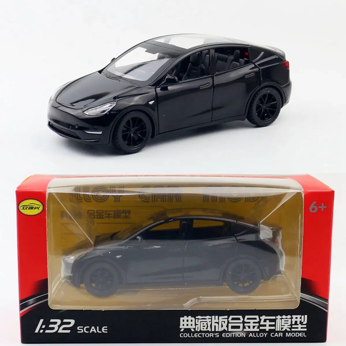 1: 32 Tesla Model Y New Energy Sedan Door Opening Sound and Light Return Alloy Model Toy Car Children's Gift