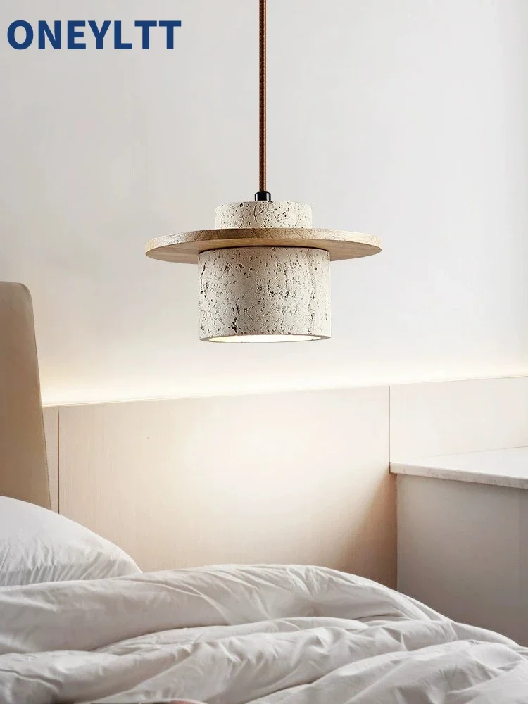 

Japanese style bedroom bedside chandelier, bar counter, vintage front desk, retro creative cream style lighting fixtures