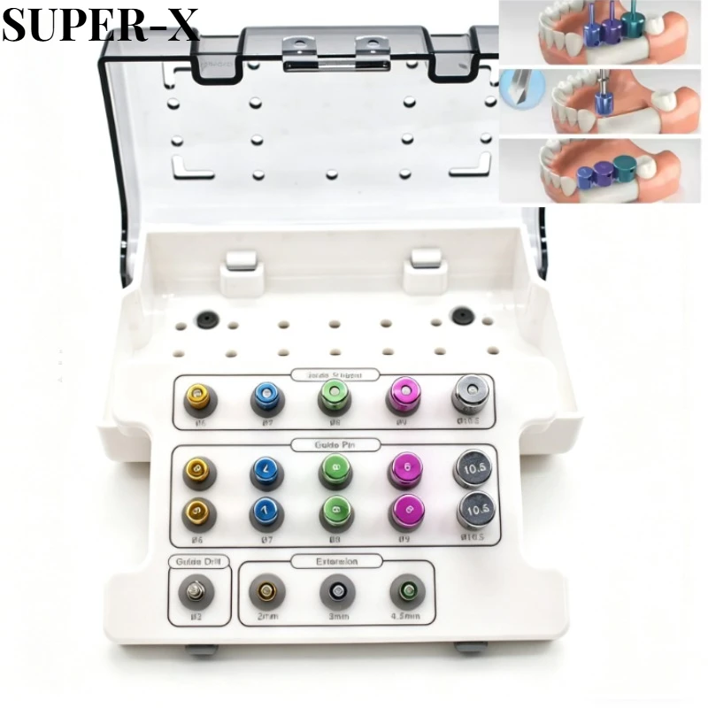 19PCS/kit Dental Positioning Implant Tool Box Planting Surgical Guide Plate Dental Auxiliary Tool Implant Locator Dental Tool