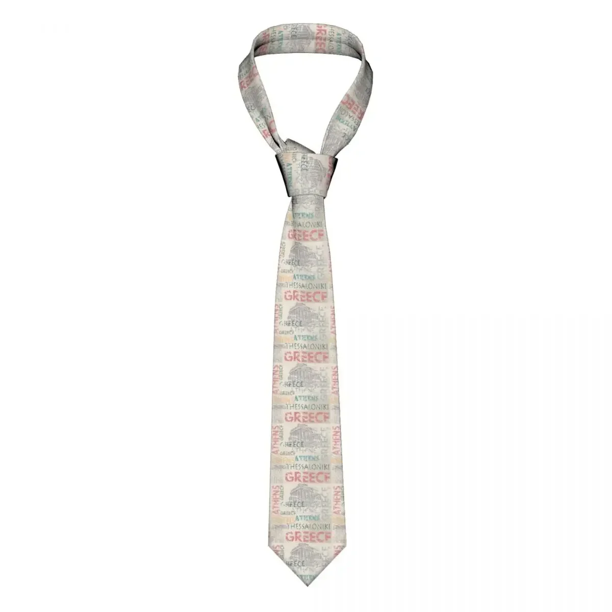 

Tie For Men Formal Skinny Neckties Classic Men's Greece And City Names Wedding Tie Gentleman Narrow