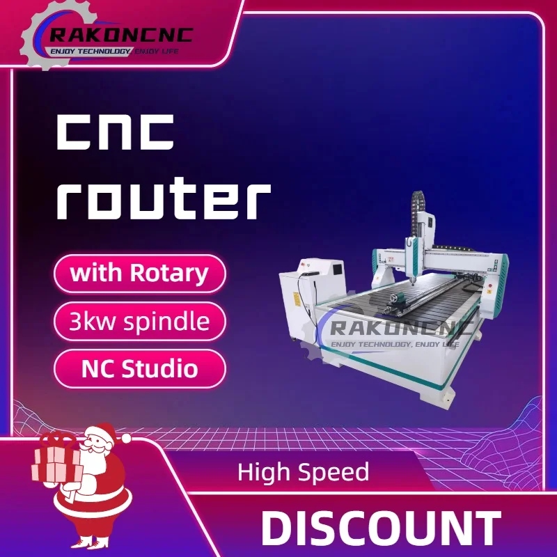 Wood Router 4*8ft' Cnc Router 1300 X 2500 Machine for Wood Engraving 1325 Woodmilling Tools with Rotary for Cylindrical Material