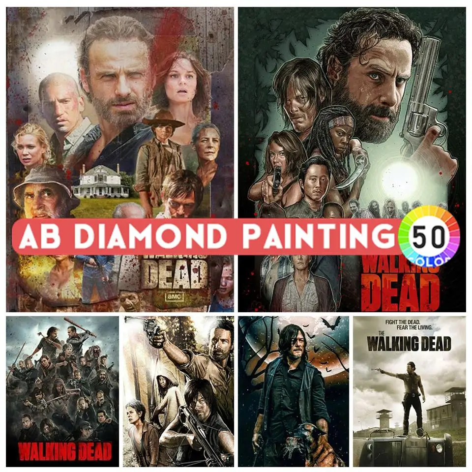 The Walking Dead Diamond Painting Art AB DIY Full Drill Kit TV Series Characters Diamond Embroidery Handicraft Home Decoration