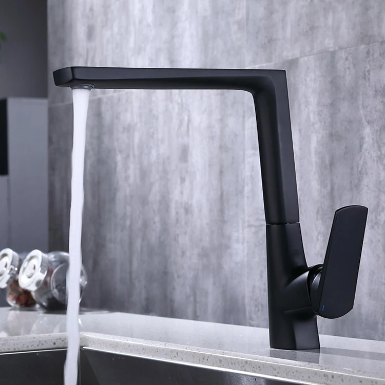 صنبور مياه المطبخ ذو رافعة واحدة دوارة 360 درجة من النحاس #4