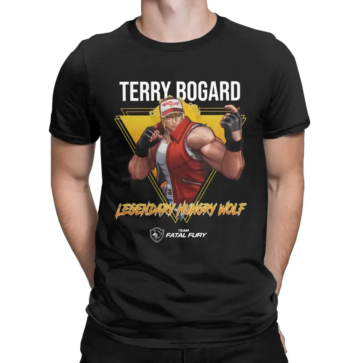 T Shirts O Neck  Tops dropshipping King Of Fighters XV Legendary Hungry Wolf Terry Bogard graphic Tee Shirt Short Sleeve