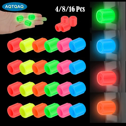 4/8/16 Uds neumáticos de coche tapas de válvula luminosas para tapas de válvula de aire de coche para todos los vehículos tapas de núcleo de válvula universales coche motocicleta bicicleta