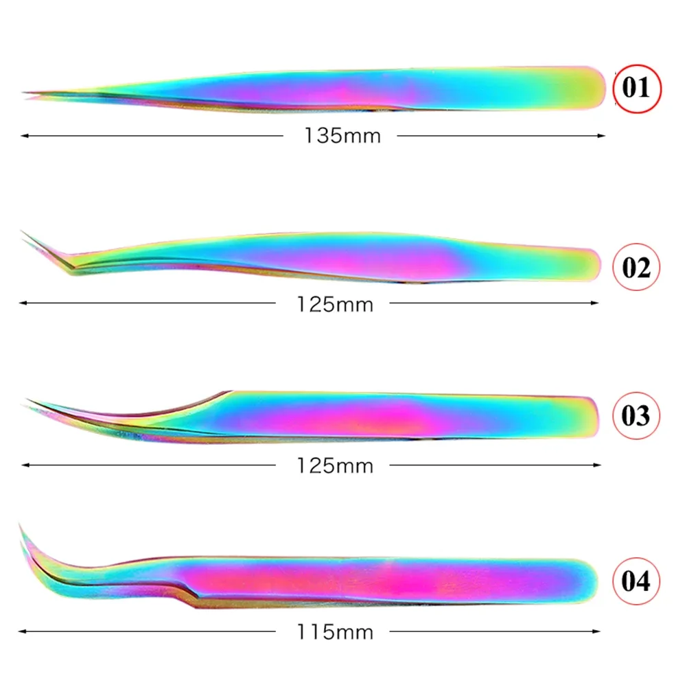 Beauty Makeup Curved Straight Stainless Steel Extension Tools False Eyelashes Eye Lashes Tweezer Clip Applicator