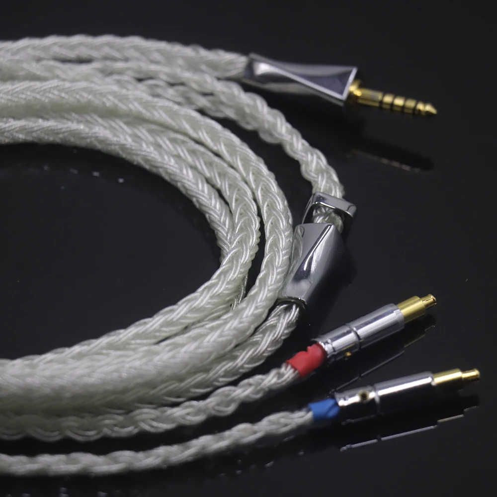 كابل Haldane Xiaoman-الخصر السميك 16 Core كابل ترقية سماعة الرأس من الفضة النقية لـ Technica ATH-WP900 MSR7B AP2000 ES770H ADX