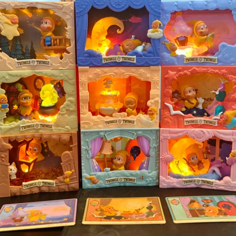 Caja ciega de estatuilla de escena de la serie Light-Up POPMART Star Person genuina, adorno de juguete de moda, regalo, juguetes de moda, figura de adornos