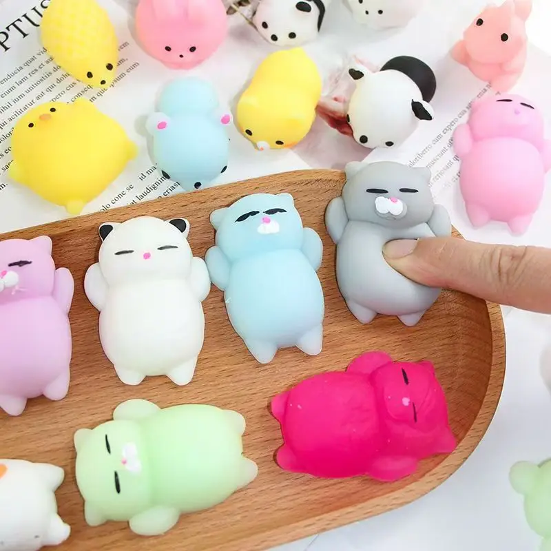 10 pièces Mochi Squishy animaux Fidget presser soulagement du Stress jouets sensoriels fête salle de classe anniversaire cadeaux de noël pour enfants garçons filles
