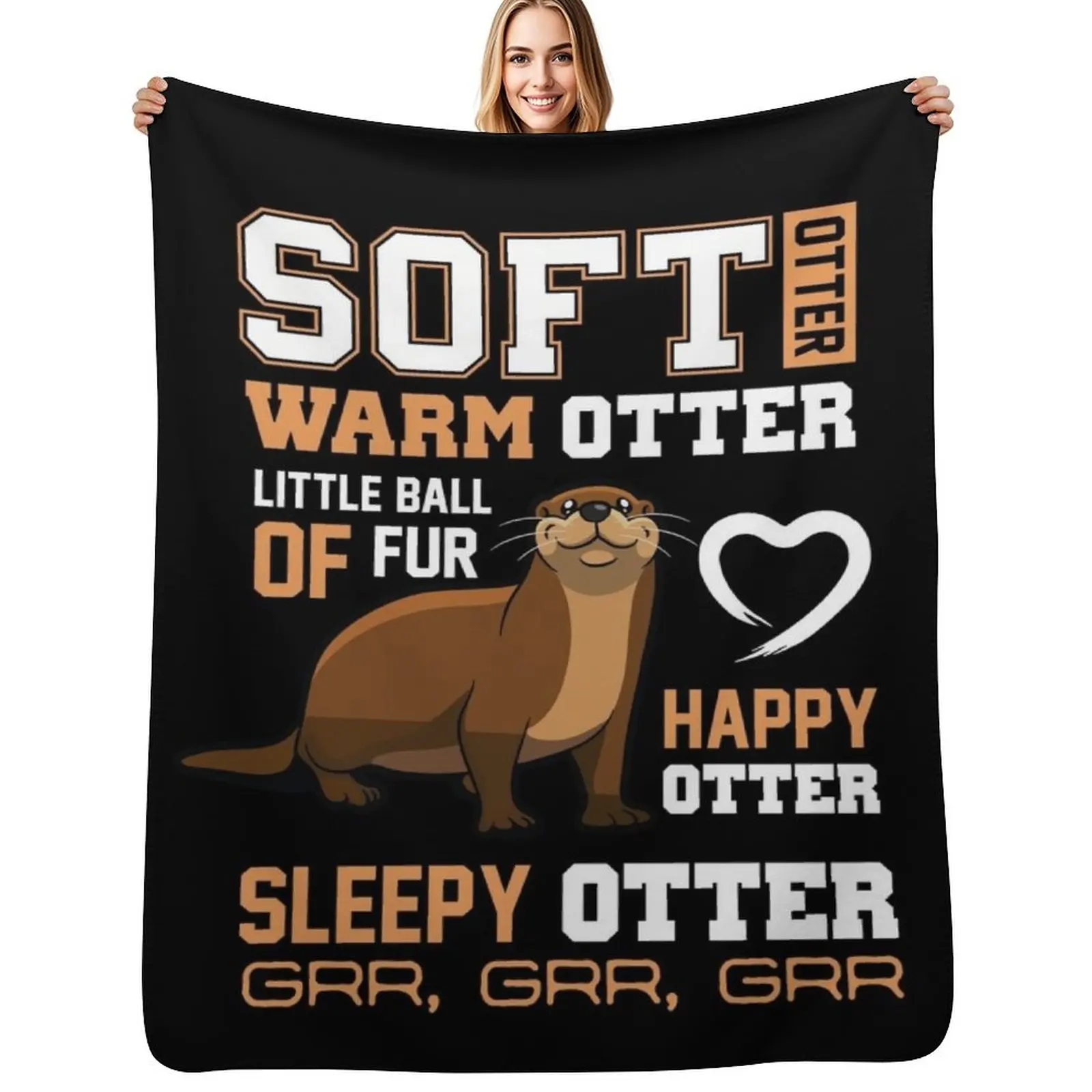 Otter Gifts Soft Otter Warm Otter Happy Funny Throw Blanket Modern Design Soft Blanket for Home Decor