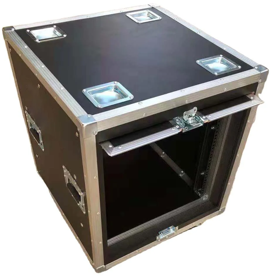 Custom Aluminum 4U 6U 8U 12U Slam Lid Stack DJ Amplifier Sliding Door Rack Flight Case Professional Audio Equipment Road Box