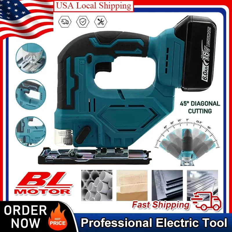 

Fit Makita DJV182Z 340W Brushless Jigsaw Electric Jig With Saw Blade Cordless Barrel Handle Jigsaw Portable Carpenter Power Tool