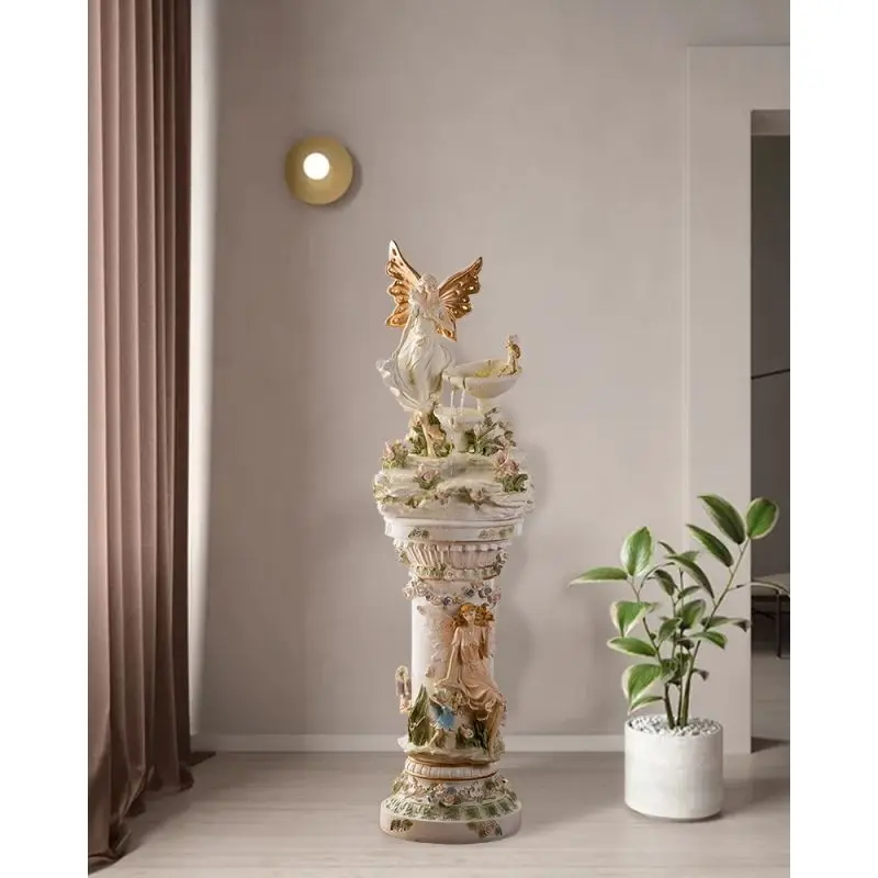 Flowing water fountain ornament living room floor-to-ceiling large home decoration