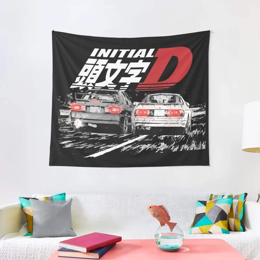 Initial D - Mountain Drift Racing Tandem Takahashi FC vs Kyoichi Sudo EVO eMPIRE Tapestry Room Decorations Tapestry