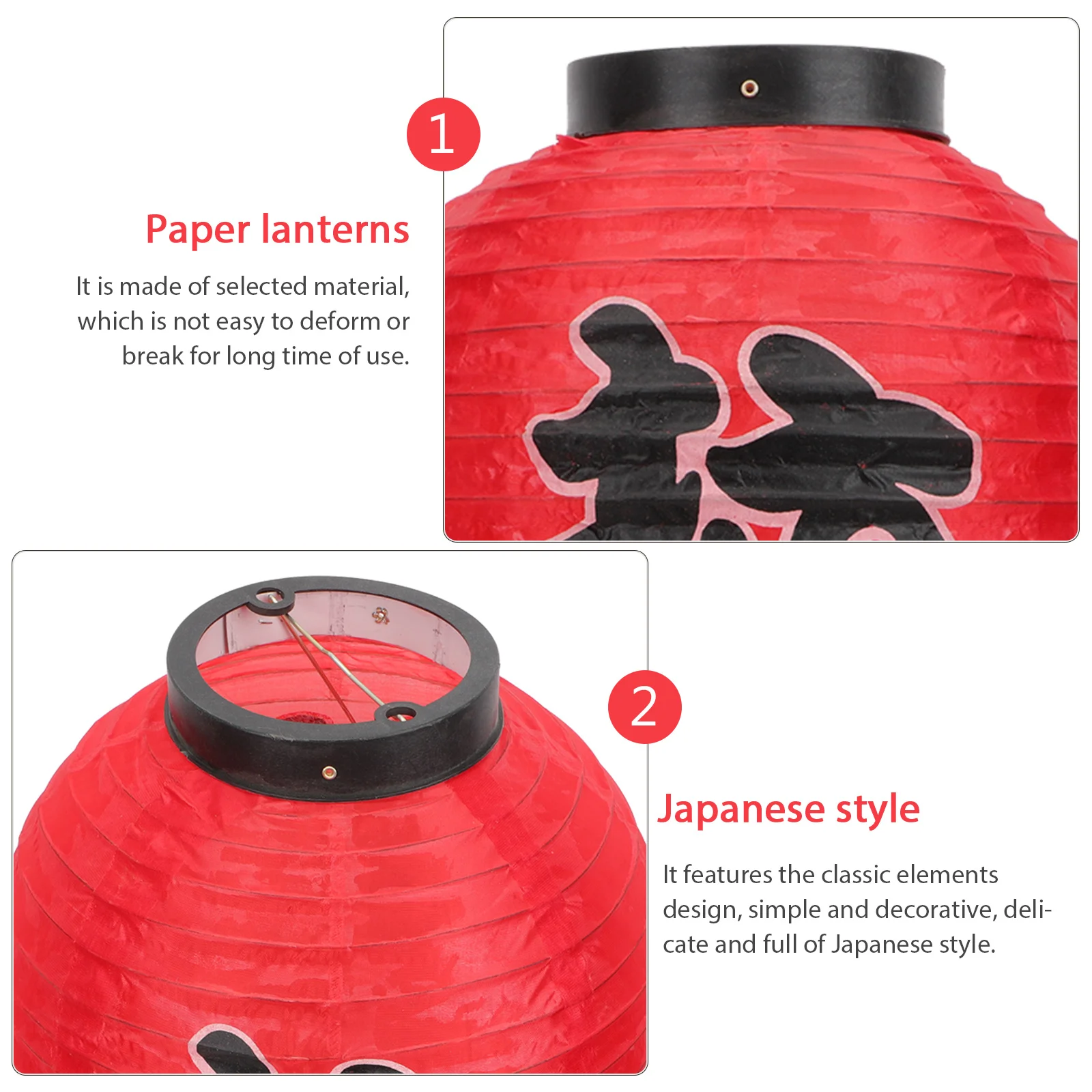 

2Pcs Japanese Restaurant Lanterns Bright Color Hanging Ornaments for Outdoor Indoor Use Shop Mall Party Decor Lantern Props