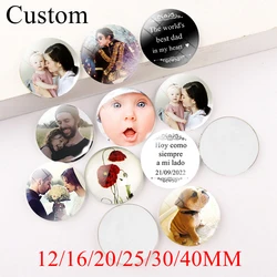 1PCS Personalized Photo Round Glass Cabochon 50mm 40mm 30mm 25mm 20mm Custom Picture Logo Text Diy Glass Dome Jewelry