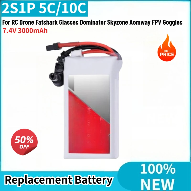 

Аккумулятор 2S1P 5C/10C 7.4V 3000mAh высокого качества для FPV-очков Fatshark, Dominator, Skyzone, Aomway, радиоуправляемых дронов. Совершенно новый.