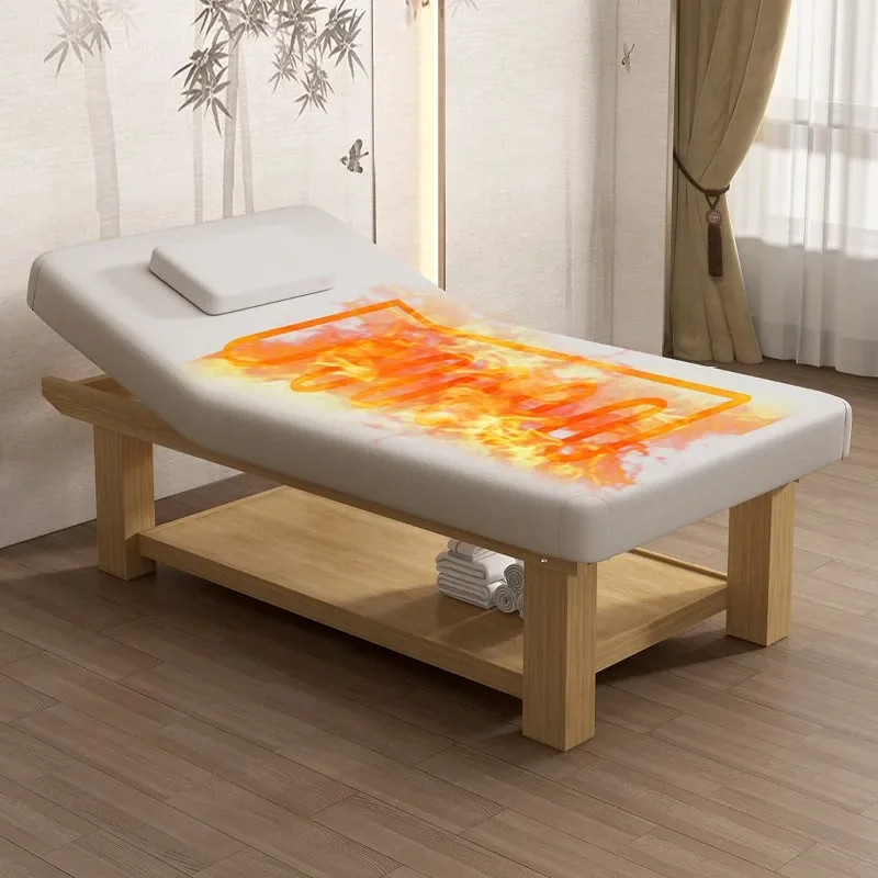 enlarged and widened solid wood beauty bed, oversized Thai massage bed, massage treatment  special bed for beauty salon