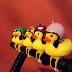 Standing Duck Bicycle Bell Broken Wind Small Yellow Duck MTB Road Bike Motor Helmet Riding Cycling Accessories with Lights