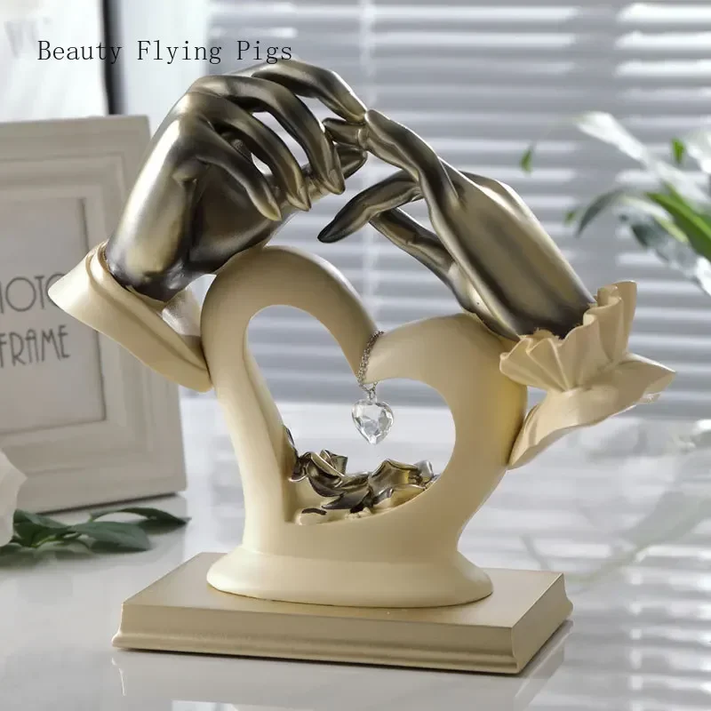 Liefde Hand Standbeeld Home Decoratie Standbeeld Vintage Sieraden Hars Ambachten Liefde Hand Standbeeld Home Office Decoratie Featured Geschenken