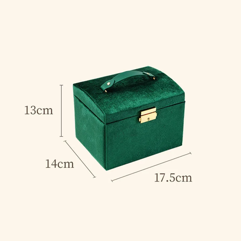 Luxury flannel Jewelry Organizer Box 3 Layers Large Jewelry Box Travel Jewelry Case With Mirror For Necklaces Earrings Rings