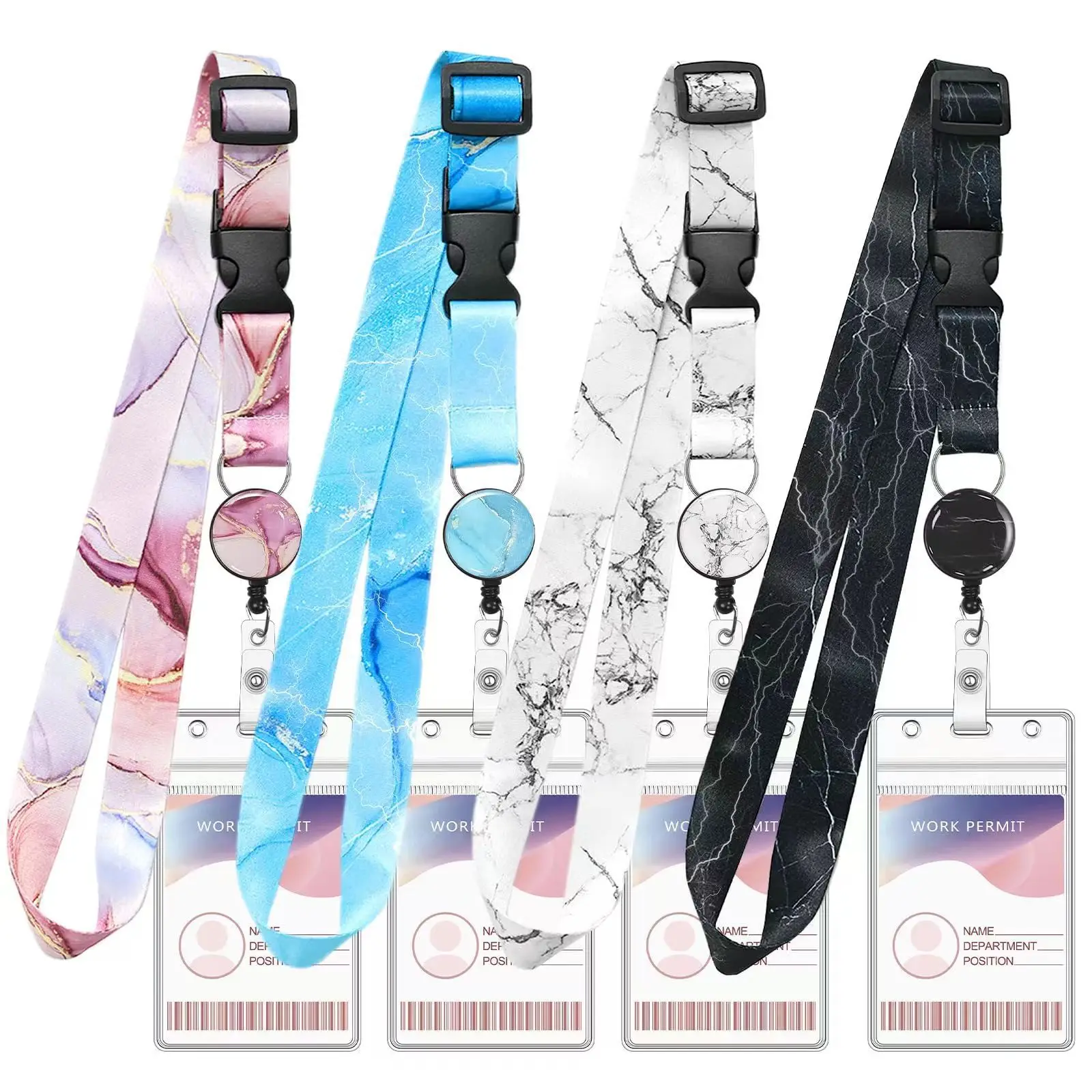 New Colorful Mobile Phone Lanyard Marine Work ID Badge Lanyard with PVC Card Holder for Neck Hanging Badge Card