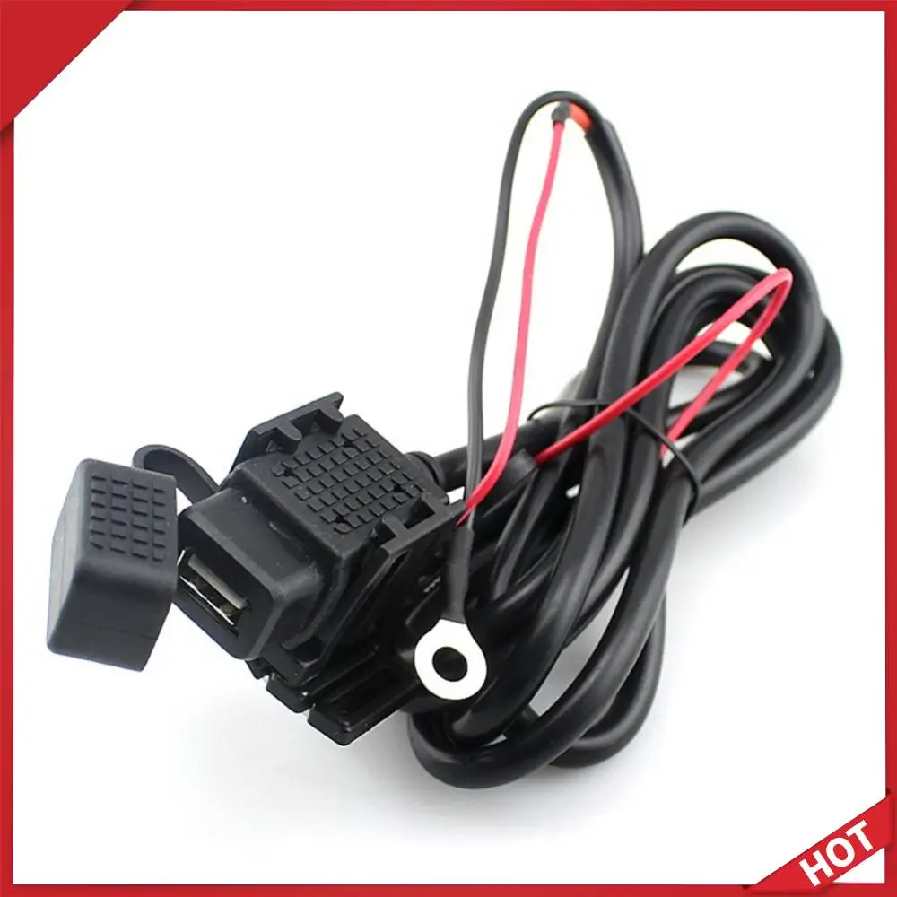 

Motorcycle Handlebar Charger with Inline Fuse Waterproof Power Supply Socket 1.83m Cable USB Motorcycle Socket for Phone Tablets