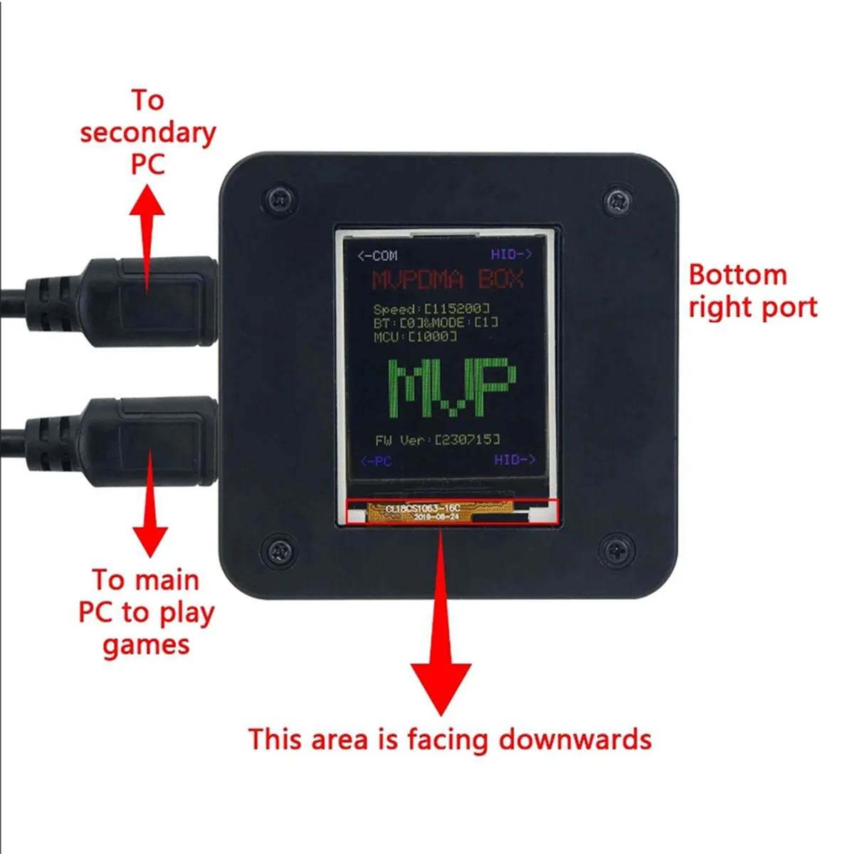 GOB-oMVPDMA BOX B+ BPro وحدة تحكم لوحة المفاتيح وماوس ماكرو مع غلاف شفاف لـ DMA Dual