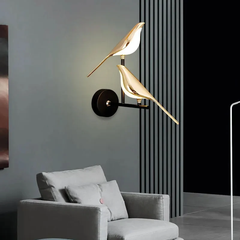 Modern LED Wall Lamp Magpie Bird Light Indoor Lighting Home Bedside Bedroom Living Room Simplicity Art Decorative Wall Lighting