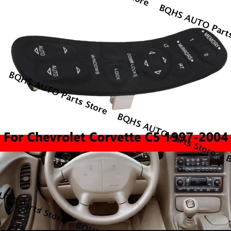 19209381 New Front Left Window Lifter Switch Driver's Side For Chevrolet Corvette C5 1997 1998 1999 2000 2001 2002 2003 2004