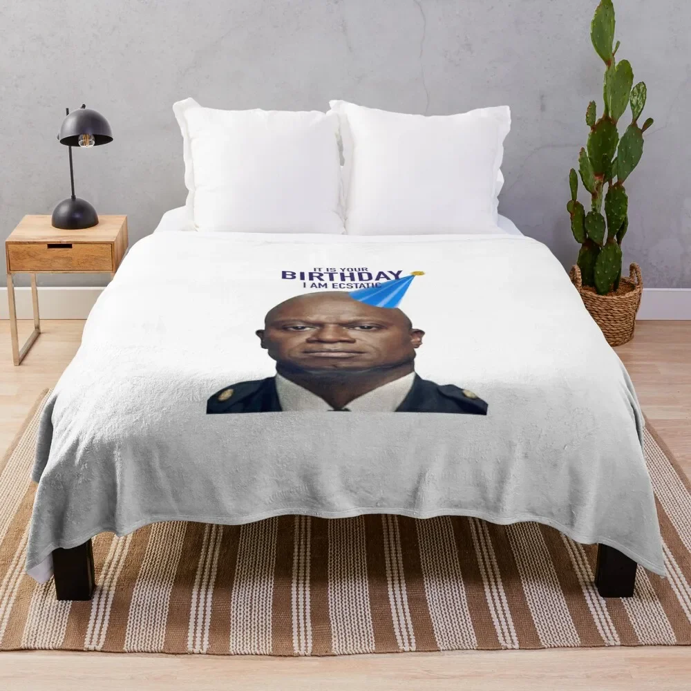 

Captain Holt happy birthday Throw Blanket Decorative Sofas heavy to sleep Blankets