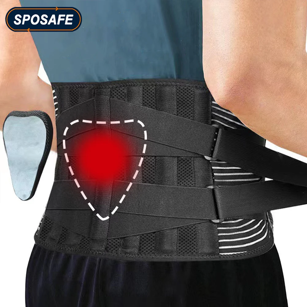 Elstiac – ceinture lombaire pour hommes et femmes, Support de taille, entraîneur, coussin lombaire réglable avec 6 cales, reliure abdominale,