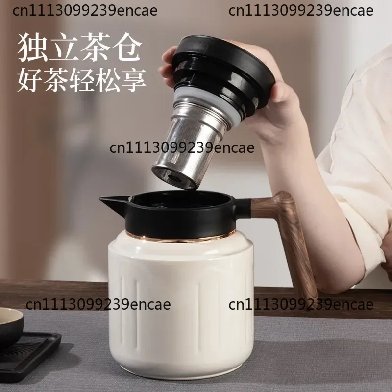 1000Ml 316 steel stuffy teapot 316 stainless steel thermal insulation pot household old white tea stew teapot thermos bottle