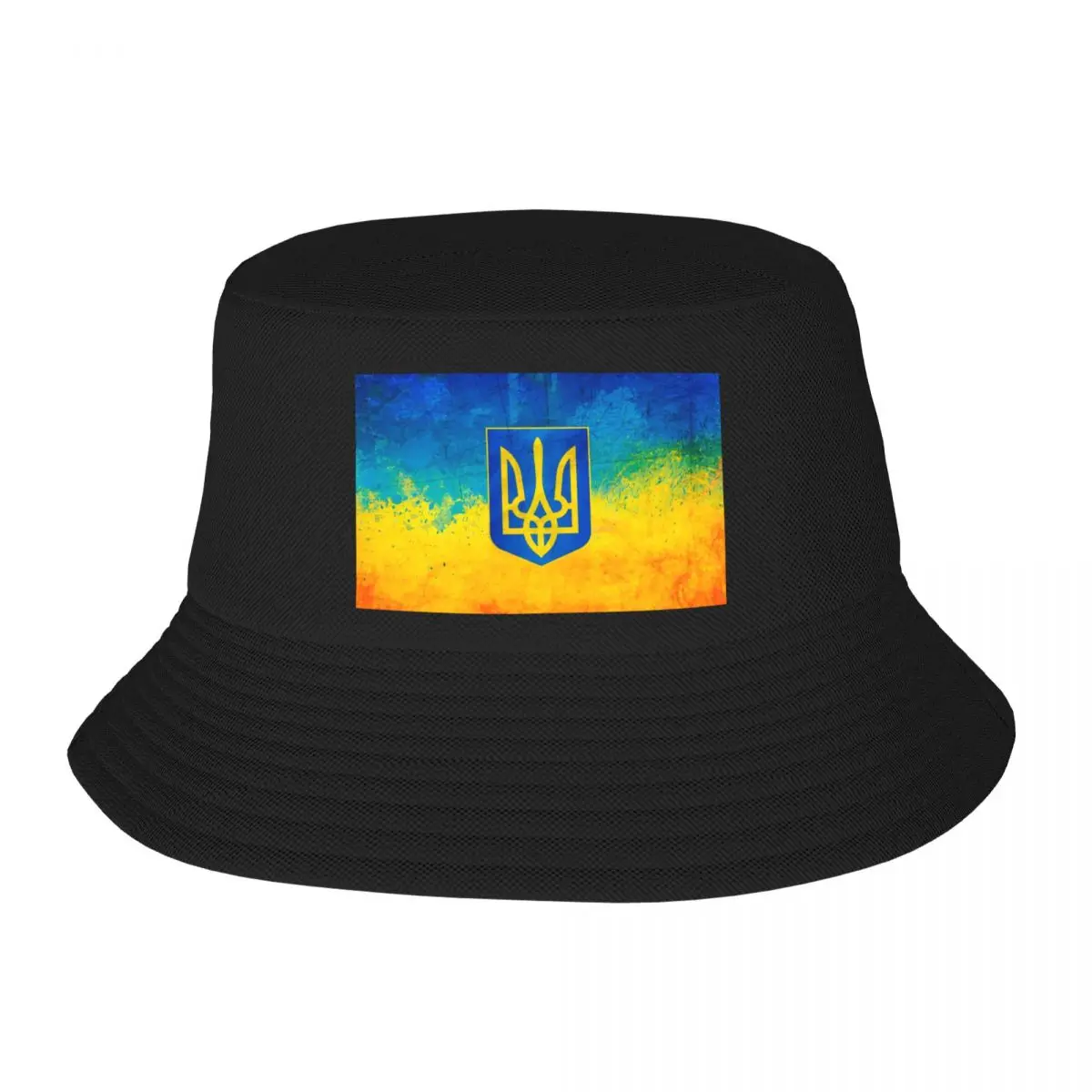 Custom Ukrainian Flag Bucket Hat Men Women Fashion Summer Outdoor Sun Ukraine Coat Of Arms Fisherman Cap