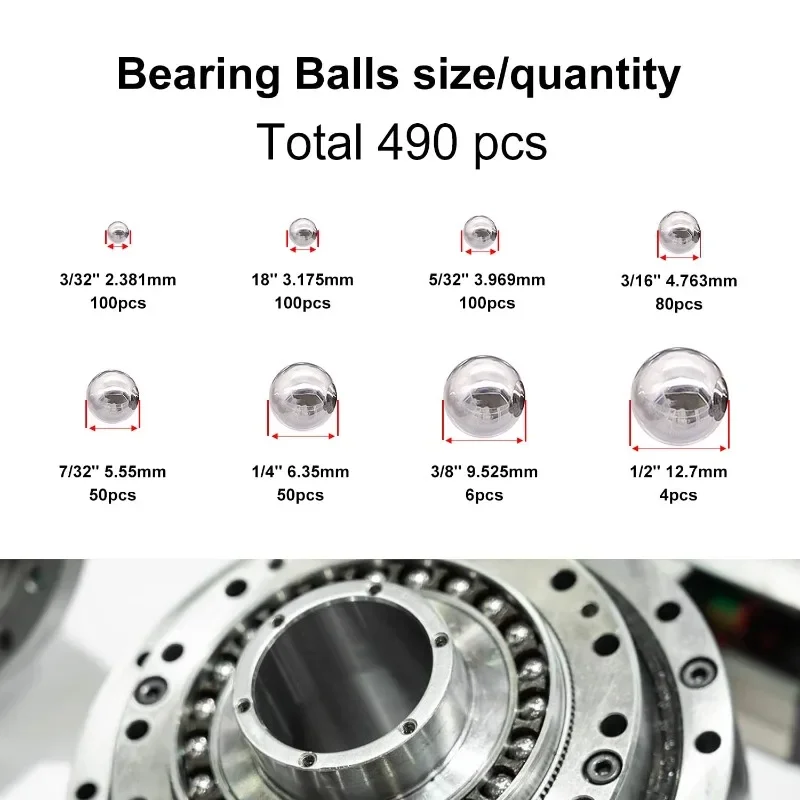 490Pcs Bearing Steel Balls 1/2