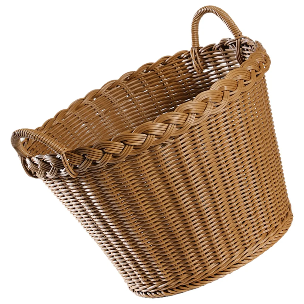 مقلد الروطان المنسوجة سلة الغسيل مقبض محمول النمط الياباني تخزين الزخرفية 120 سنتيمتر سلال الغسيل #5