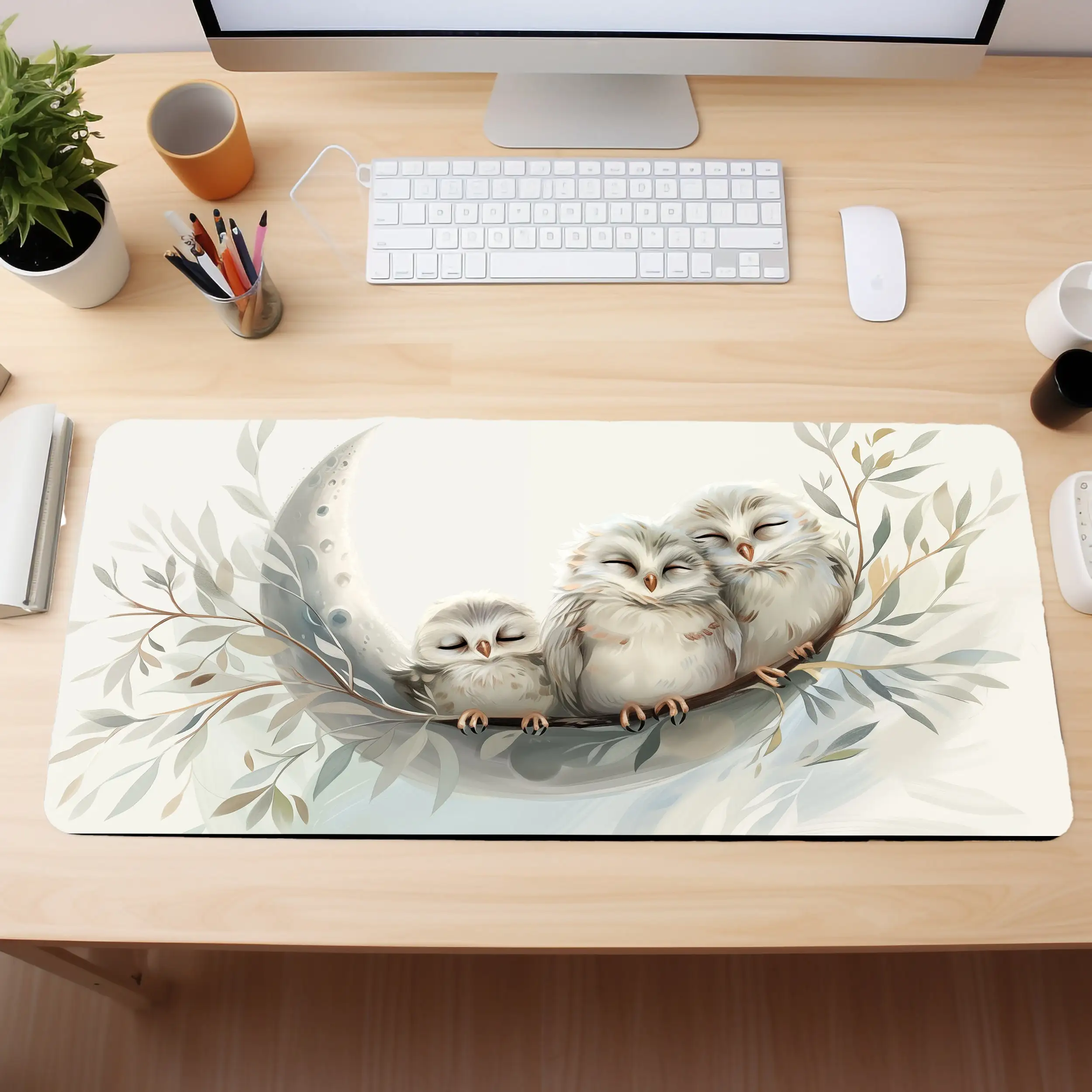 

Cute Little Owl Desk Mat, Beautiful Mouse Pad, Adorable Desktop Decoration, Owl Decoration, Owl Gift, Office Gift, Gift for Wife