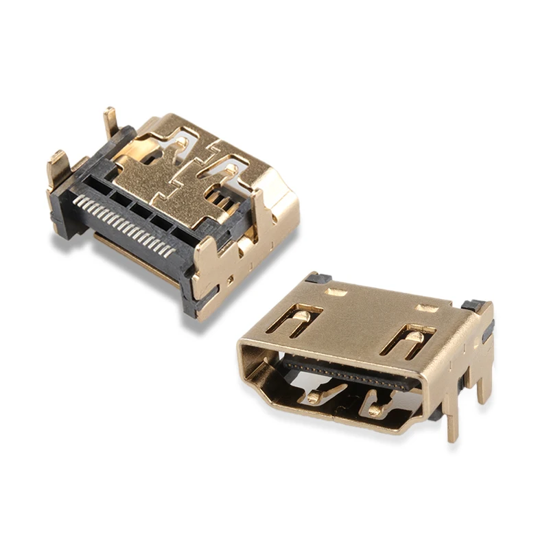 5/10Pcs Gold-plated HDMI 19PIN A Type Female Socket HD Data Interface PCB Connector 4 Feet DIP SMT Patch Welding Jack Adapter