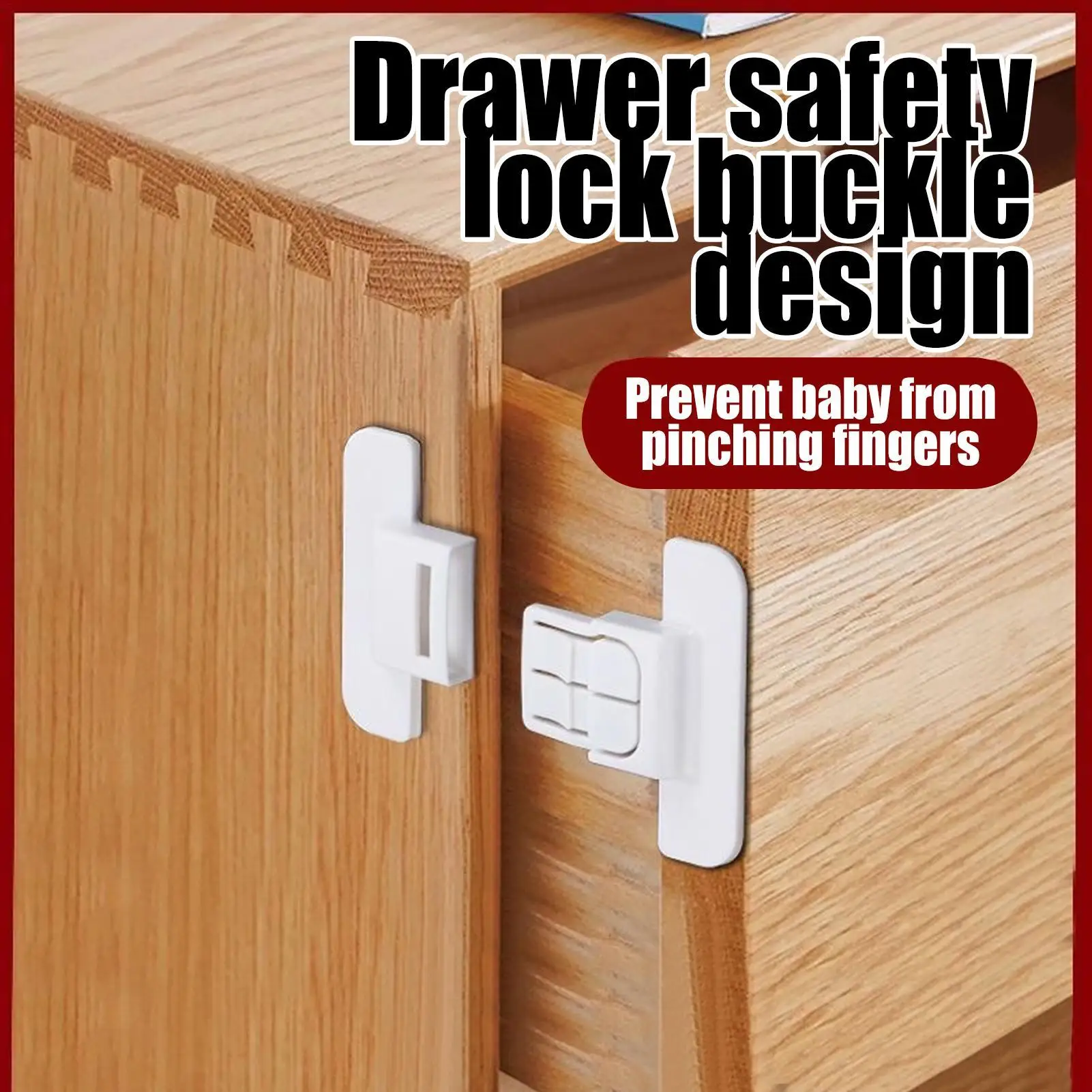 Refrigerator door locking latches Self Adhesive Fixed Buckle Metal Fridge Locks for Kids Protection Kitchen Cabinets