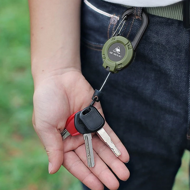 Çok fonksiyonlu Rulo Geri Çekilebilir çanta anahtarlığı Geri Tepme KIMLIK Kartı Tutucu Anahtarlık Anahtarlık Paslanmaz Çelik Halat Anahtarlık