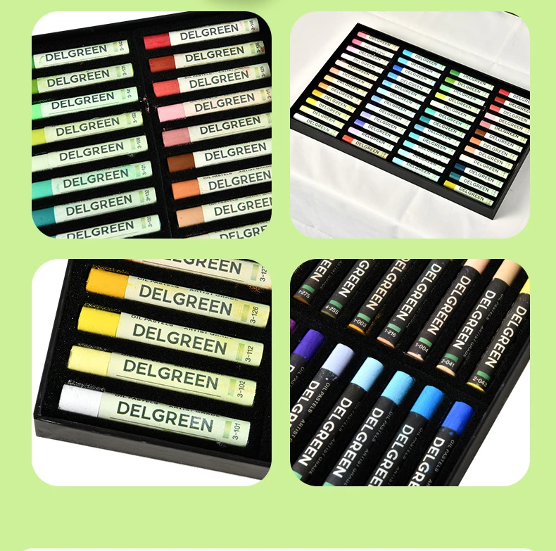 Delgreen Weich öl Pastell/Buntstift zum Malen/Overlay/Kratzen Malen Graffiti Buntstift Künstler Studenten Zeichnen 24/36/48/72 Set – Detail 21