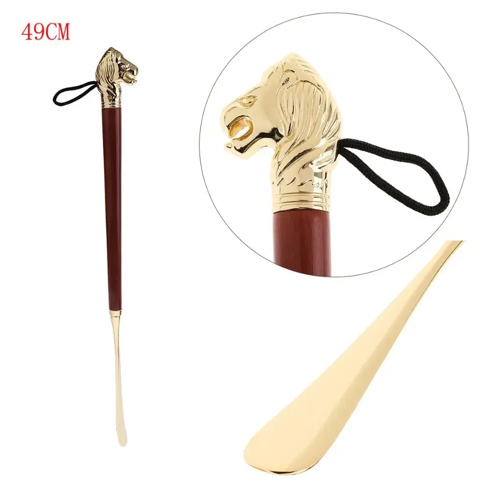 High Quality 49cm Long Shoe Horn Metal Handle Shoehorn Metal Durable and Lightweight Shoes Horns Elderly Shoe Dressing Aid