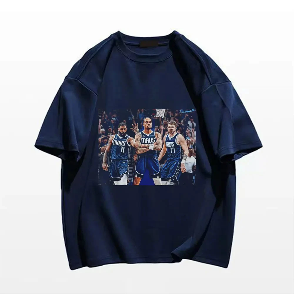 Dallas Men's Basketball Fan Cotton T-Shirt Classic Look Printed Short Sleeve Shirt Casual Trend Retro American Style Oversized